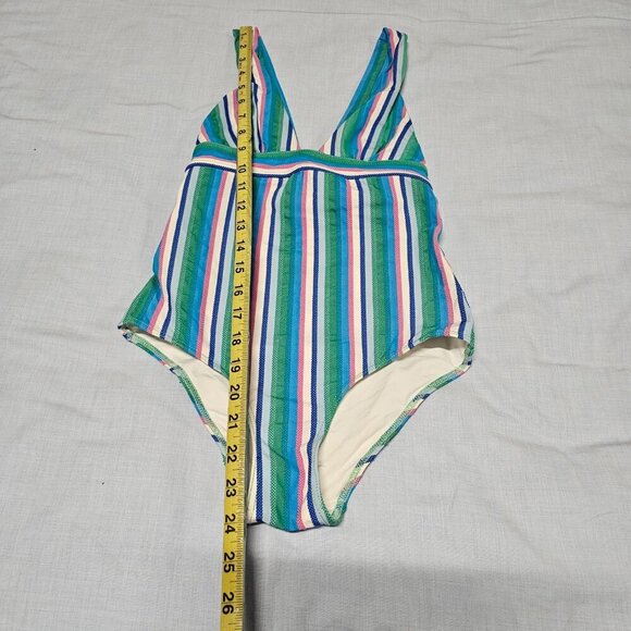 Sezane x Yse • Louise One Piece Swimsuit Striped Multicolor Women Size 2/6 - Picture 13 of 15